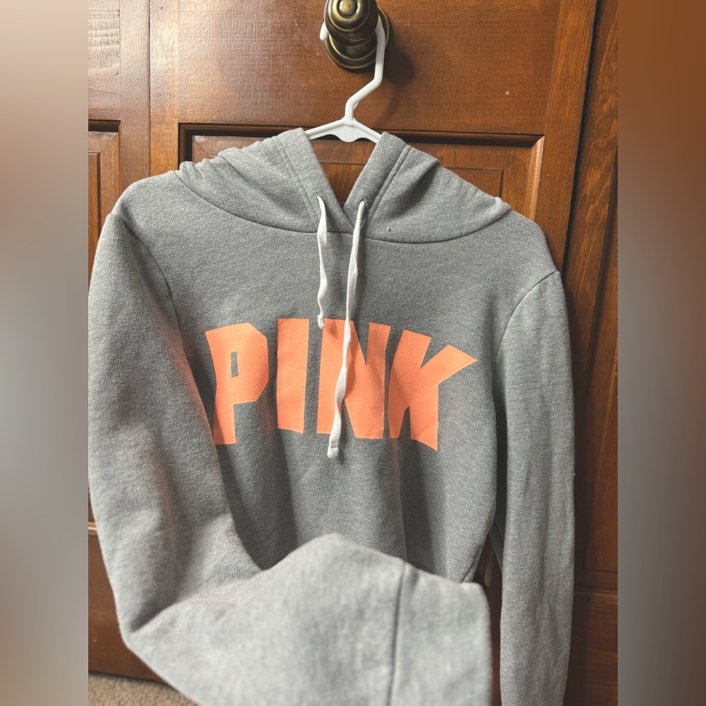 XS PINK Hoodie Crop Top